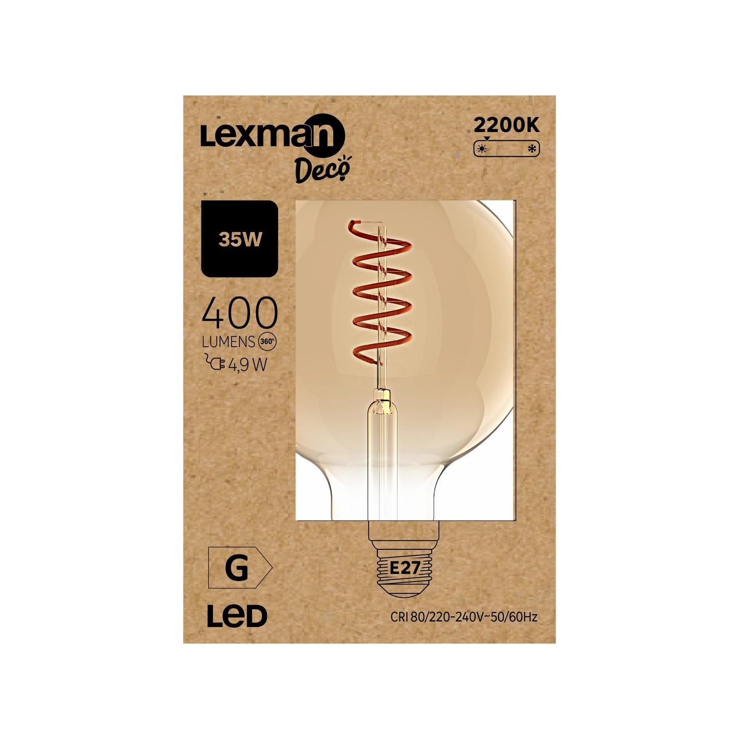 Bricocenter LED DECORATIVE BULB E27= 35W GLOBE LARGE AMBER