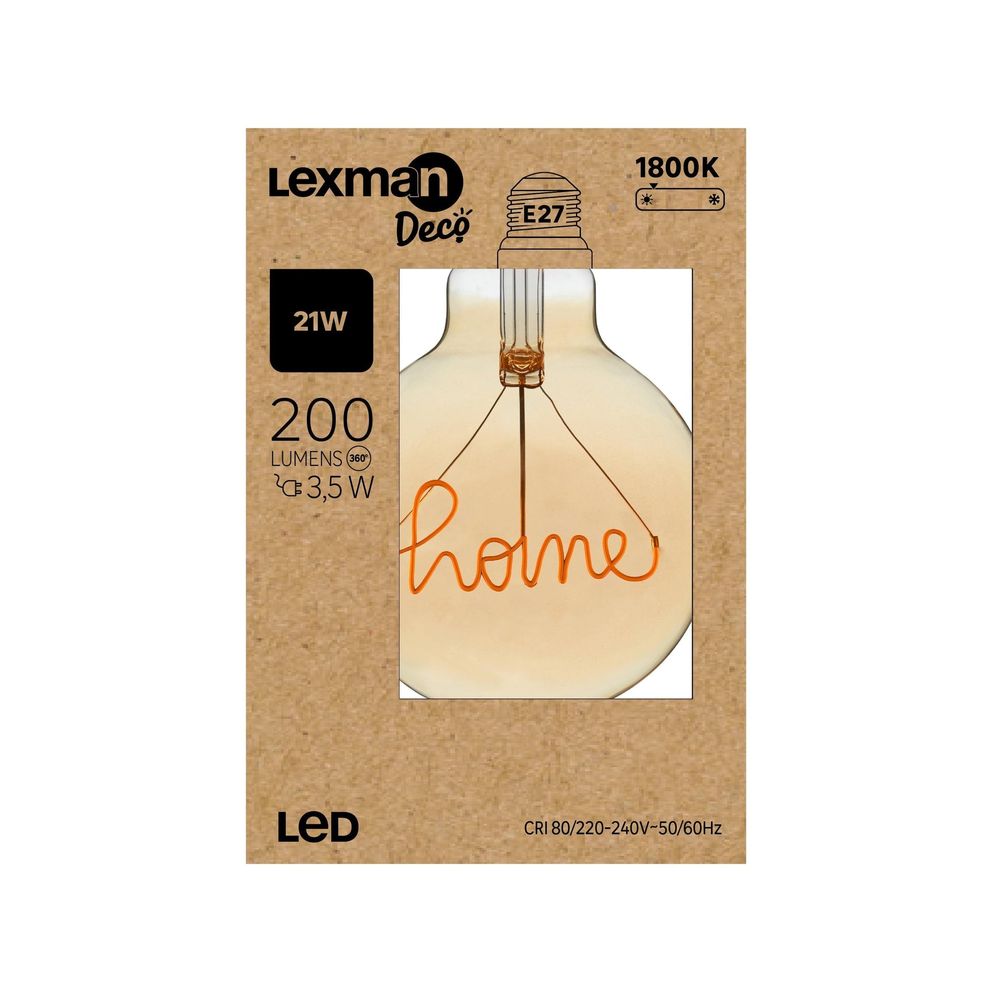 Bricocenter DECORATIVE HOME LED BULB E27=21W GLOBE G125 AMBER WARM LIGHT