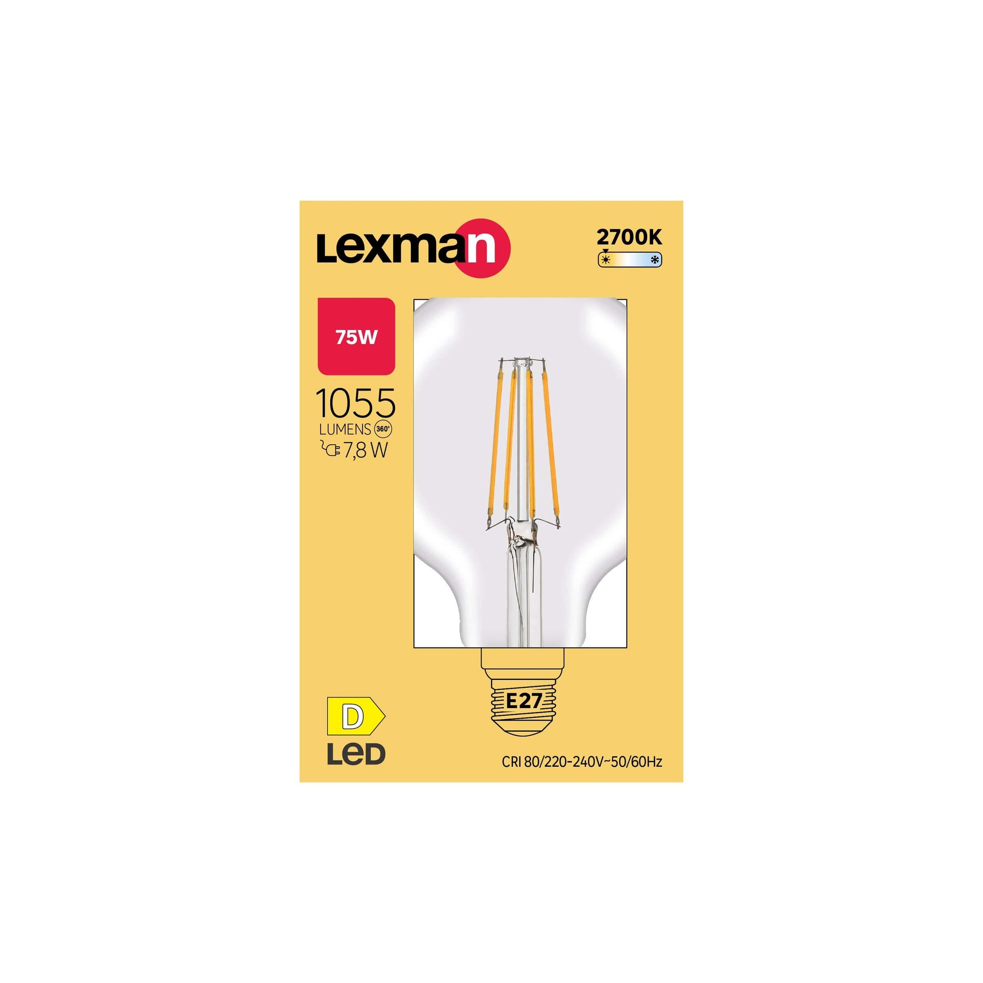 Bricocenter LED BULB E27=75W GLOBE SMALL TRANSPARENT WARM LIGHT