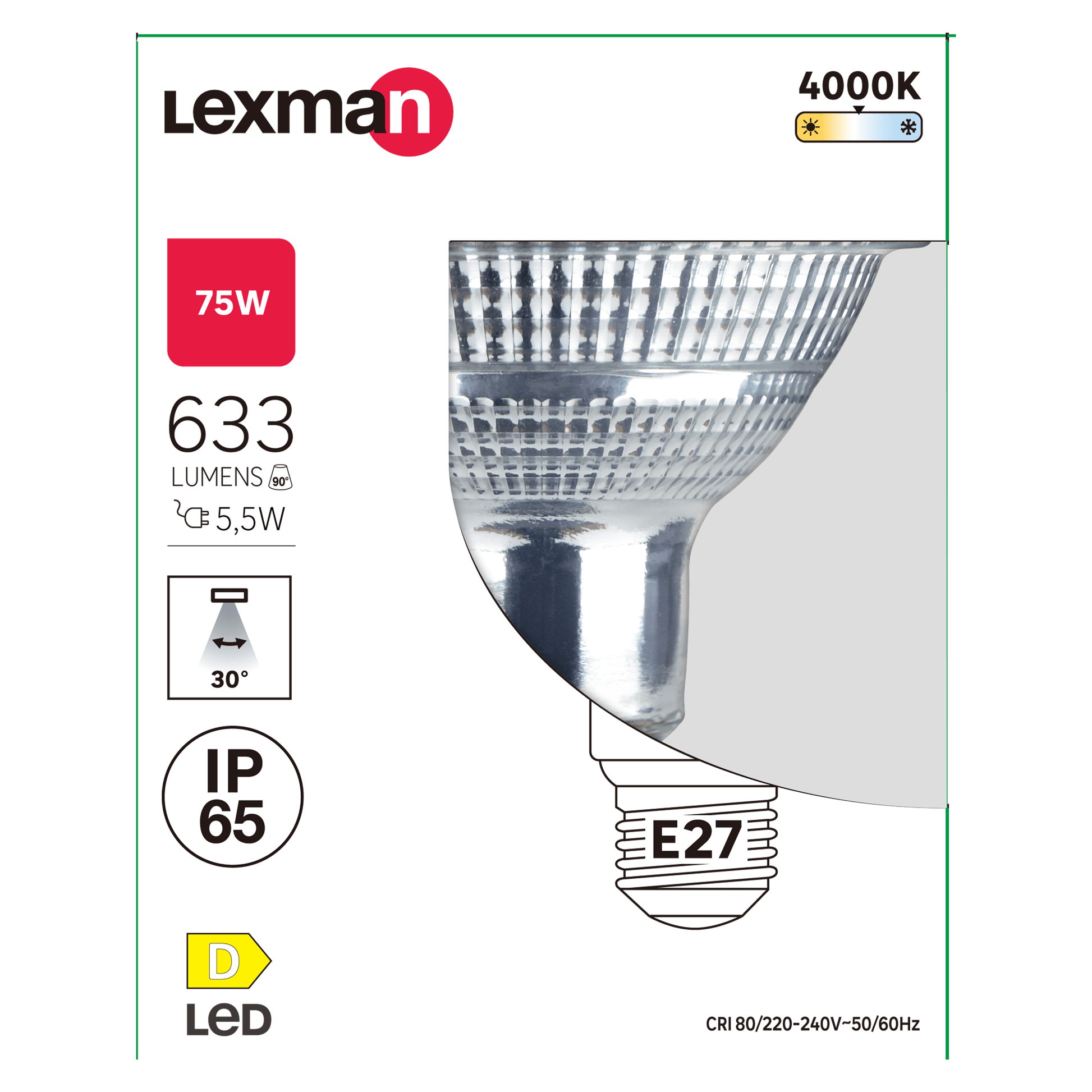 LED BULB E27=75W PAR30 NATURAL LIGHT