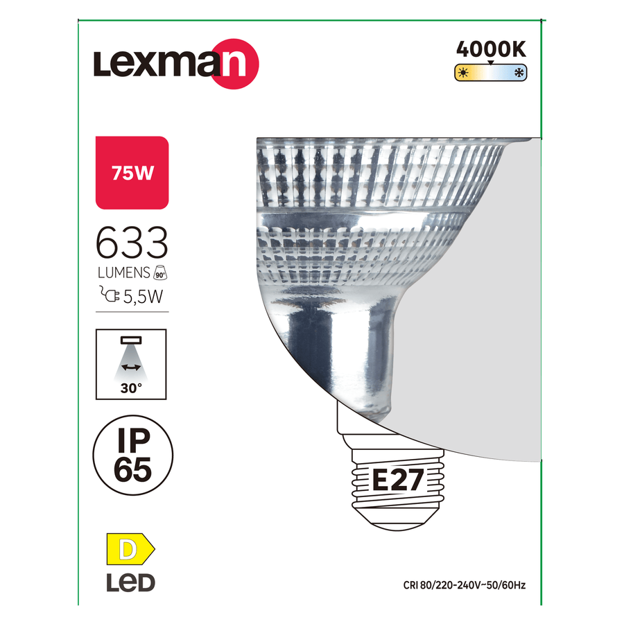 Bricocenter LED BULB E27=75W PAR30 NATURAL LIGHT
