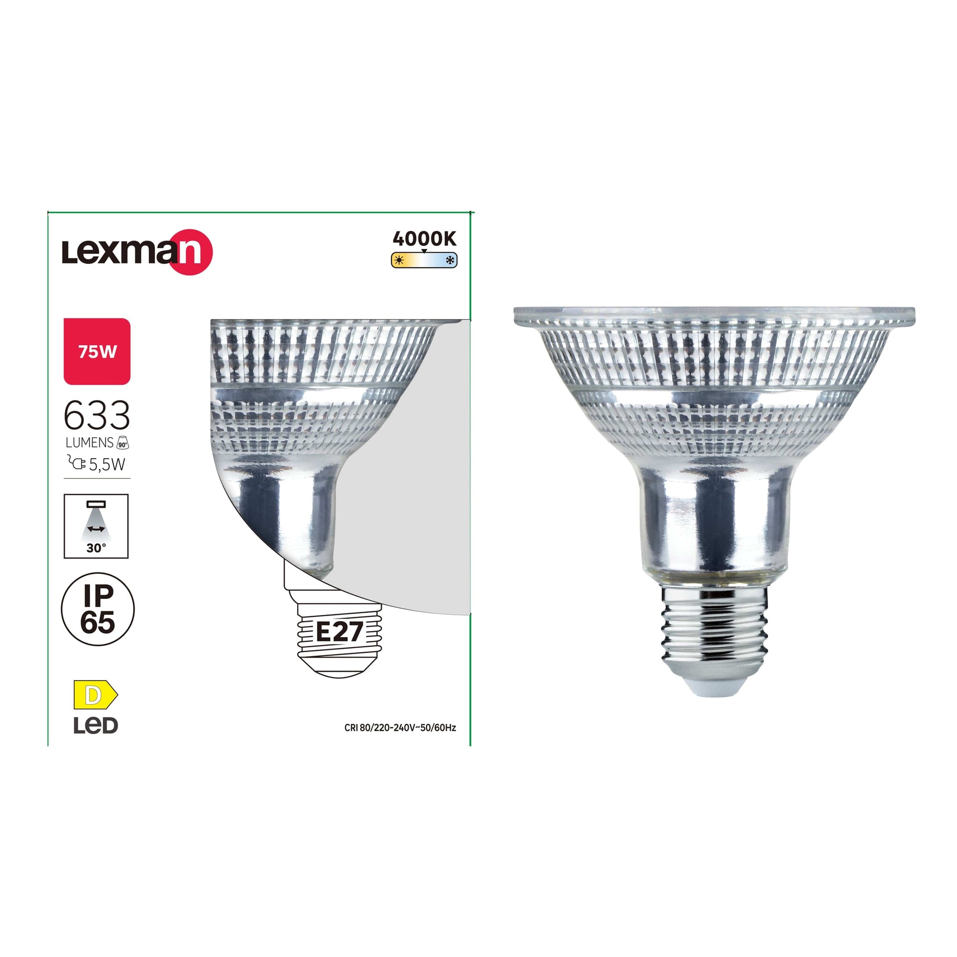 Bricocenter LED BULB E27=75W PAR30 NATURAL LIGHT