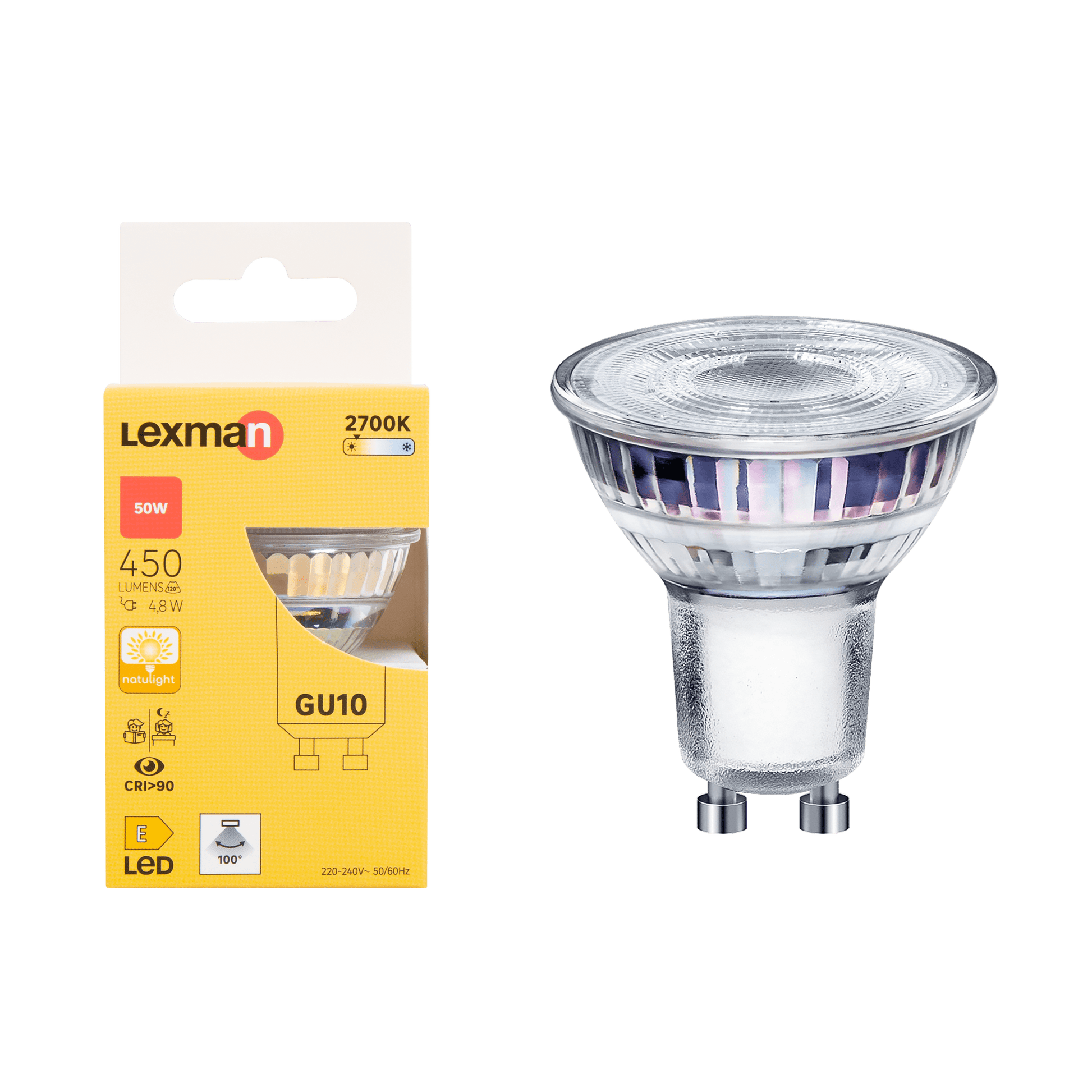 Bricocenter NATULIGHT LED BULB GU10=50W CLEAR WARM LIGHT