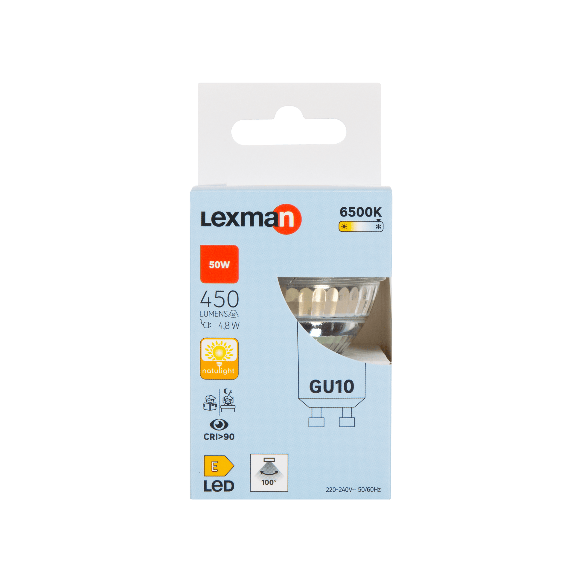 Bricocenter NATULIGHT LED BULB GU10=50W TRANSPARENT COLD LIGHT