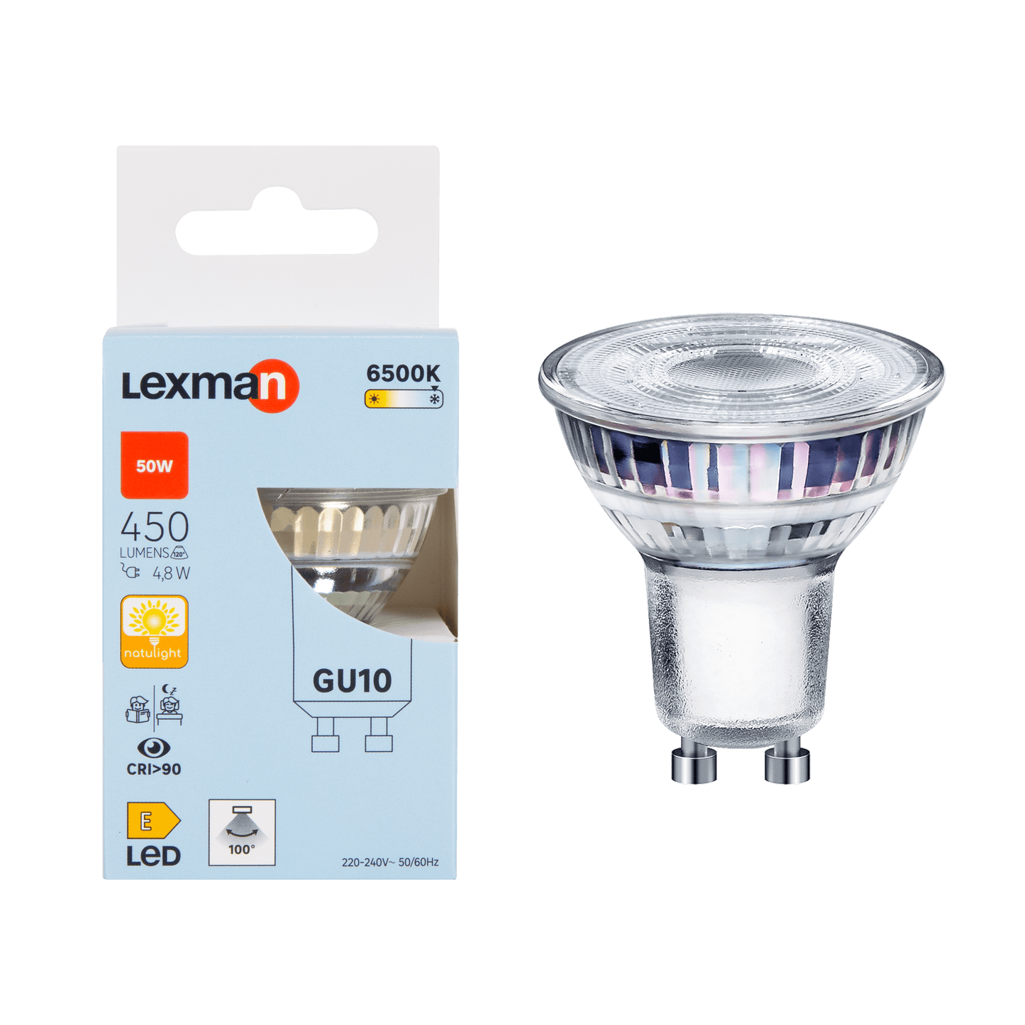 Bricocenter NATULIGHT LED BULB GU10=50W TRANSPARENT COLD LIGHT