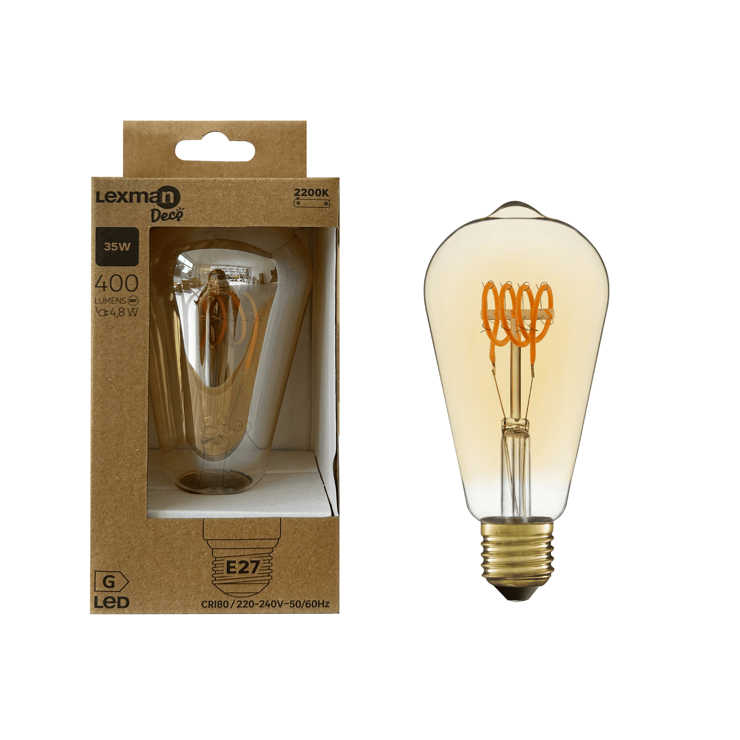 Bricocenter DECORATIVE LED BULB E27= 60W PEAR AMBER