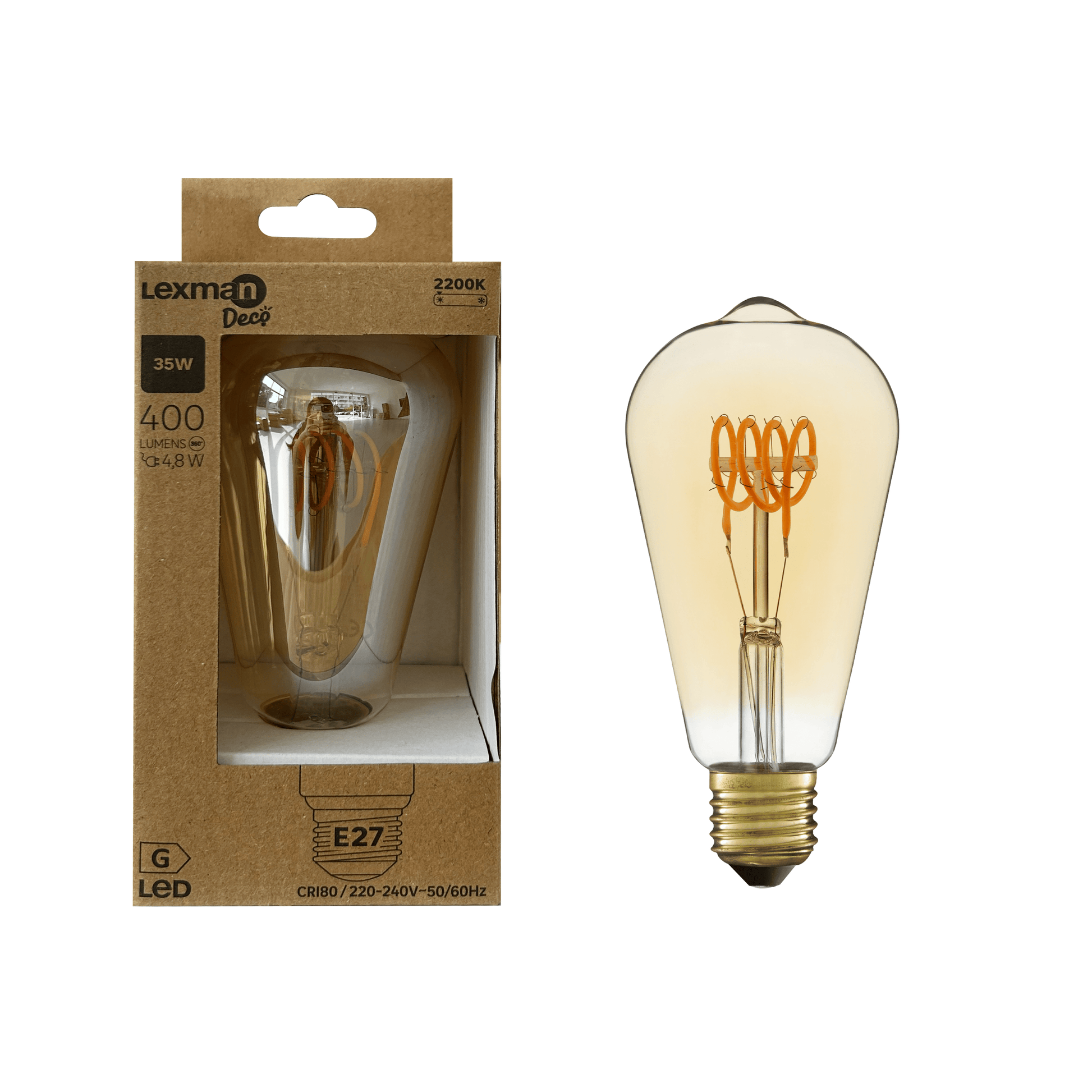 Bricocenter LED DECORATIVE BULB E27= 35W PEAR AMBER