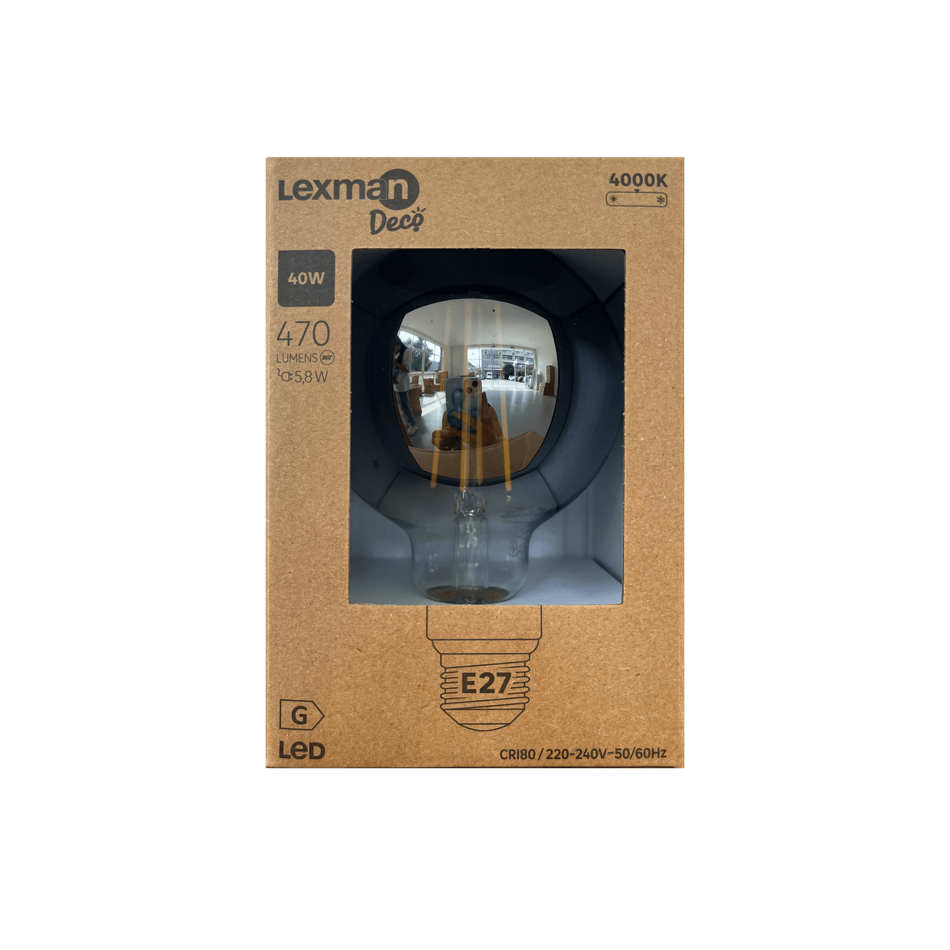 Bricocenter LED DECORATIVE BULB E27=40W GLOBE SMALL FUME NATURAL LIGHT