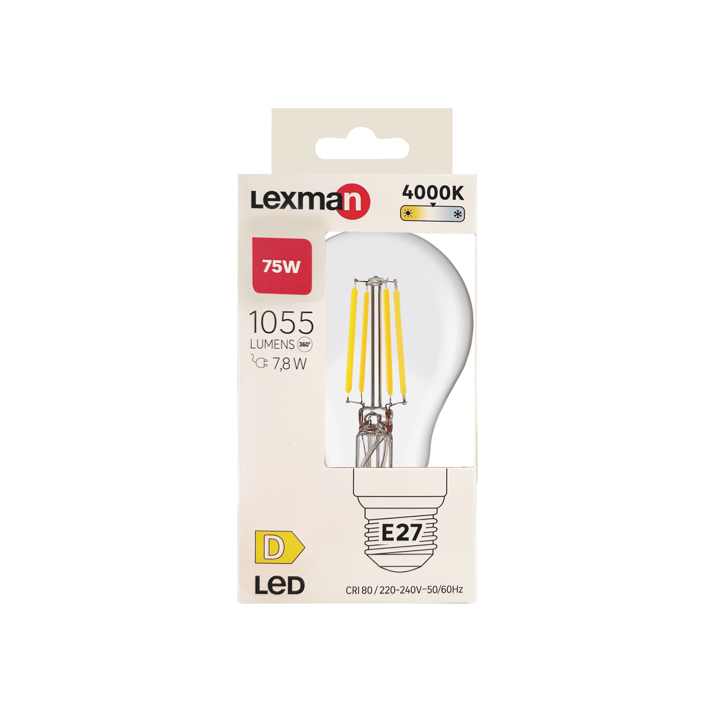 Bricocenter LED BULB E27=80W DROP CLEAR NATURAL LIGHT