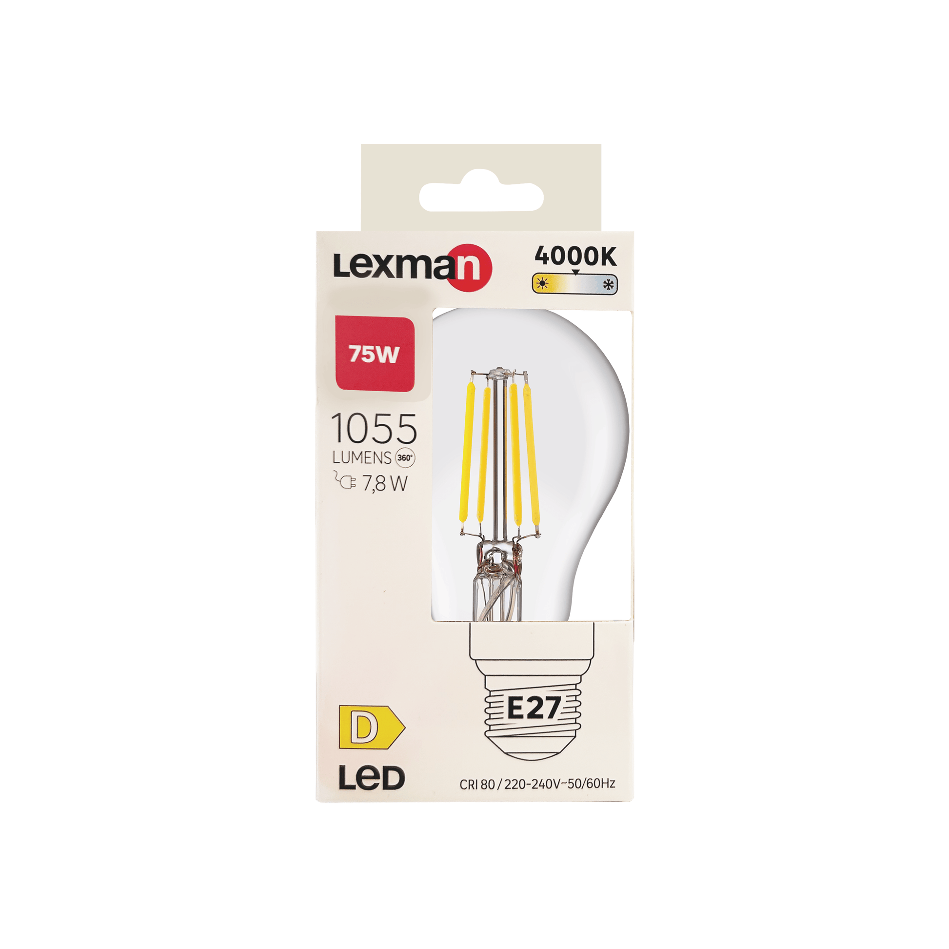 Bricocenter LED BULB E27=80W DROP CLEAR NATURAL LIGHT