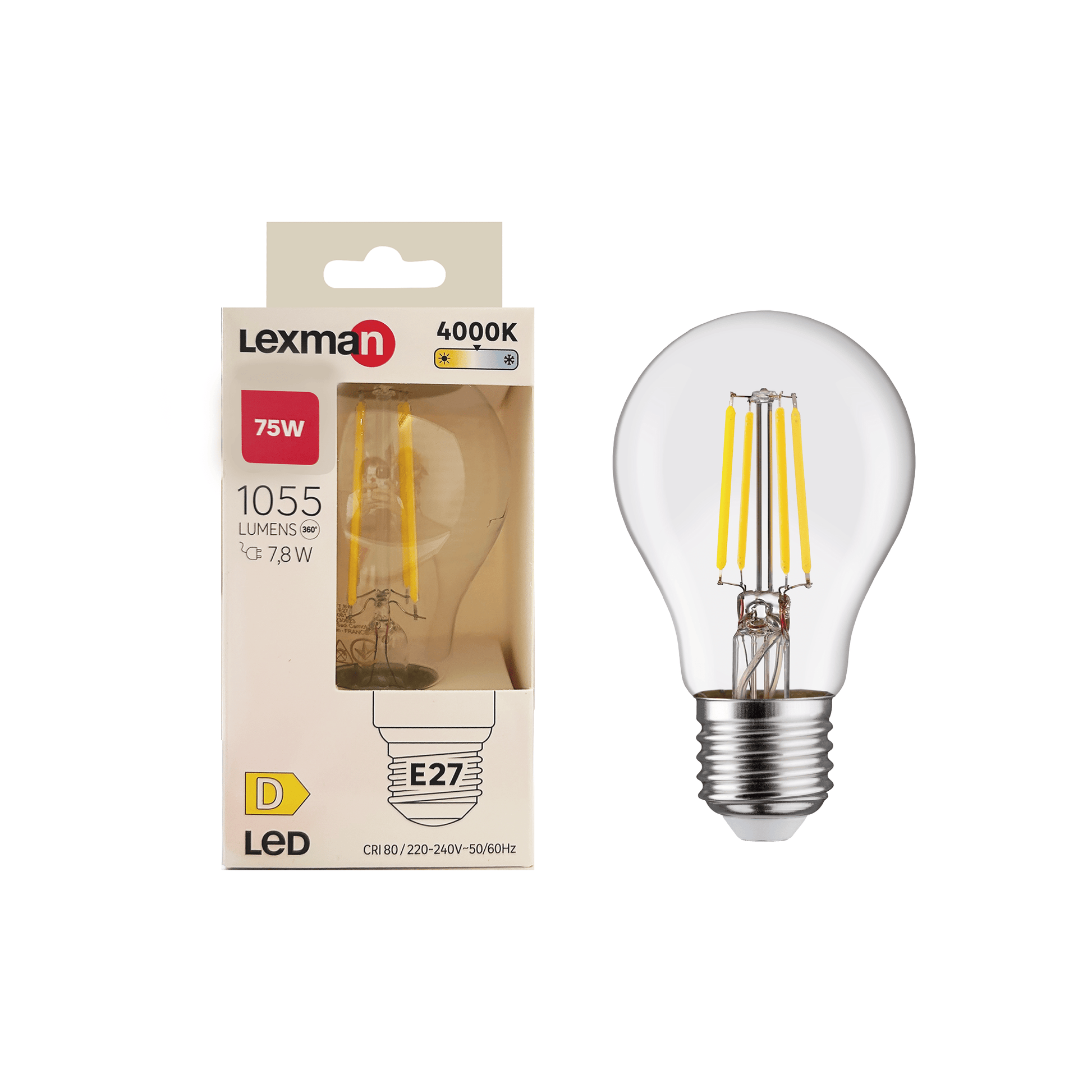 Bricocenter LED BULB E27=80W DROP CLEAR NATURAL LIGHT