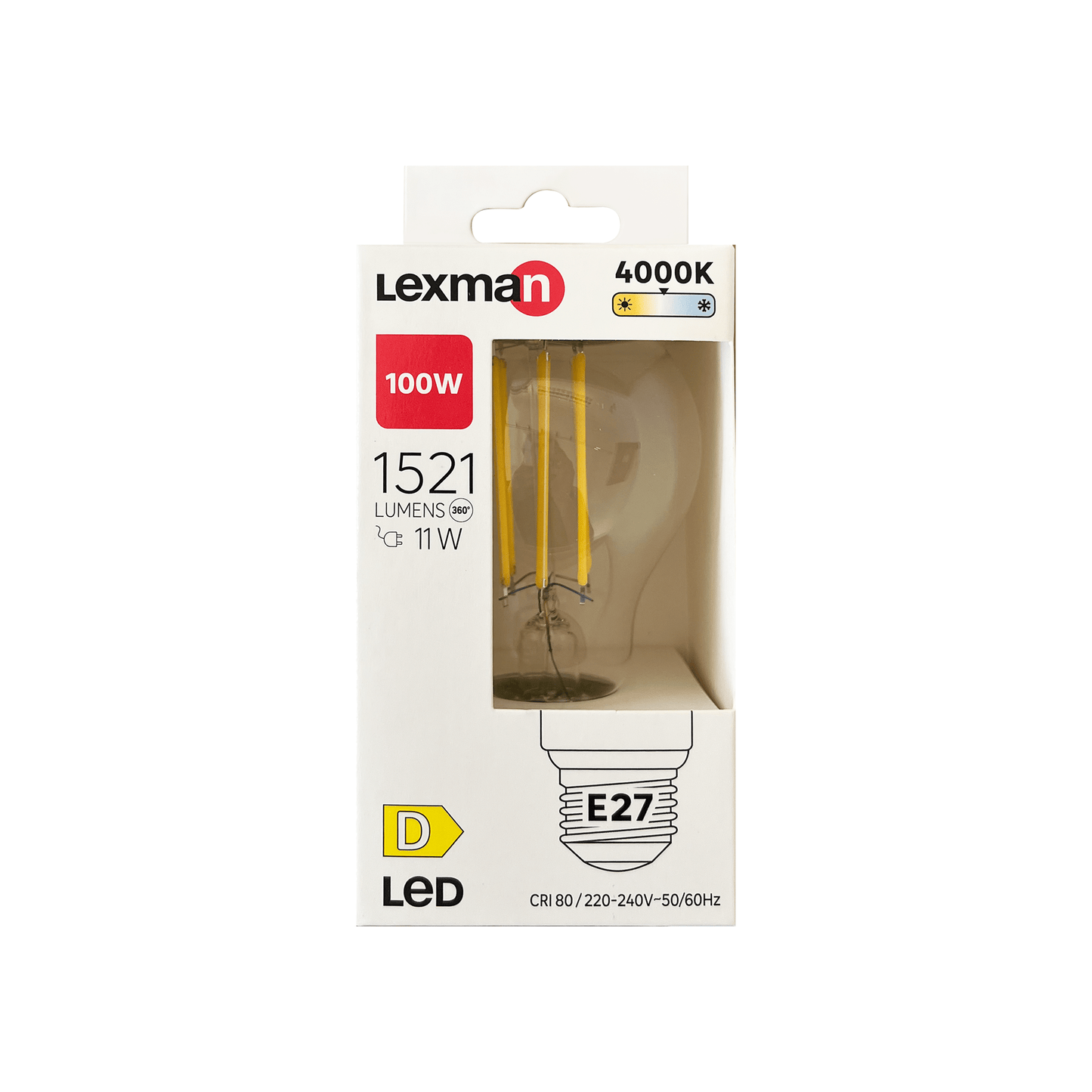 Bricocenter LED BULB E27=100W DROP TRANSPARENT NATURAL LIGHT