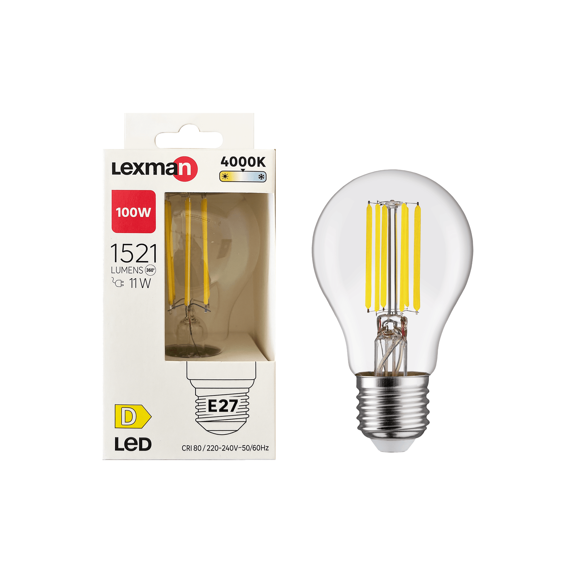 Bricocenter LED BULB E27=100W DROP TRANSPARENT NATURAL LIGHT