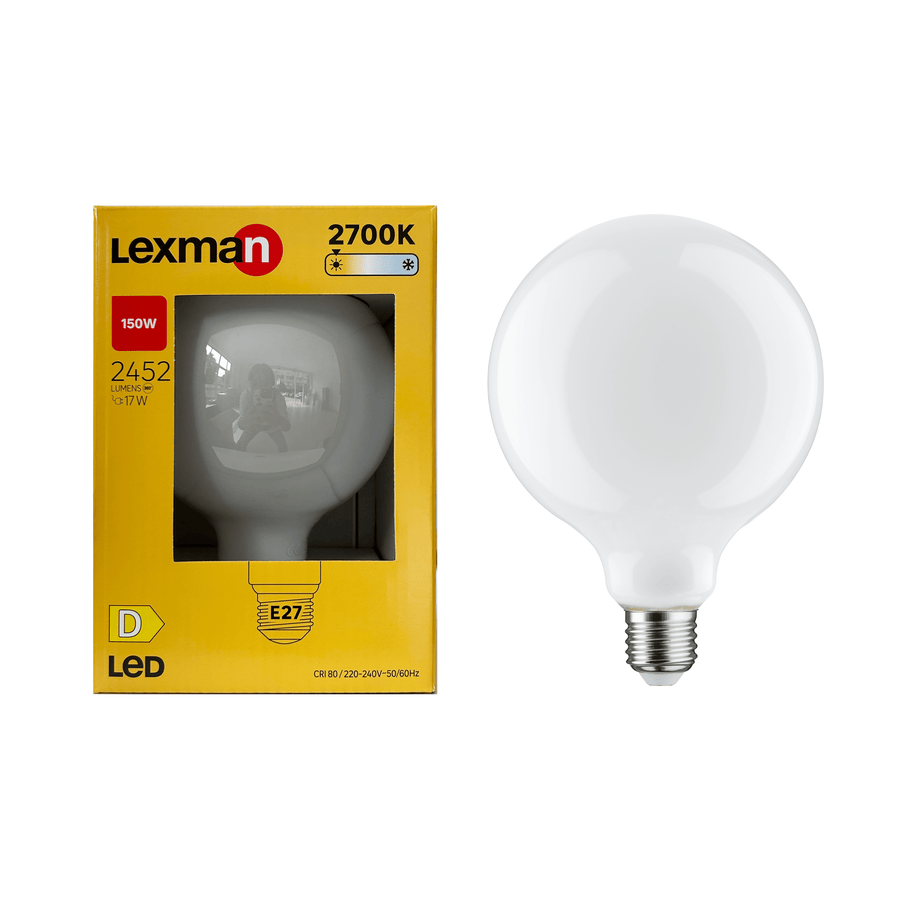 Bricocenter LED BULB E27=150W GLOBE LARGE FROSTED WARM LIGHT