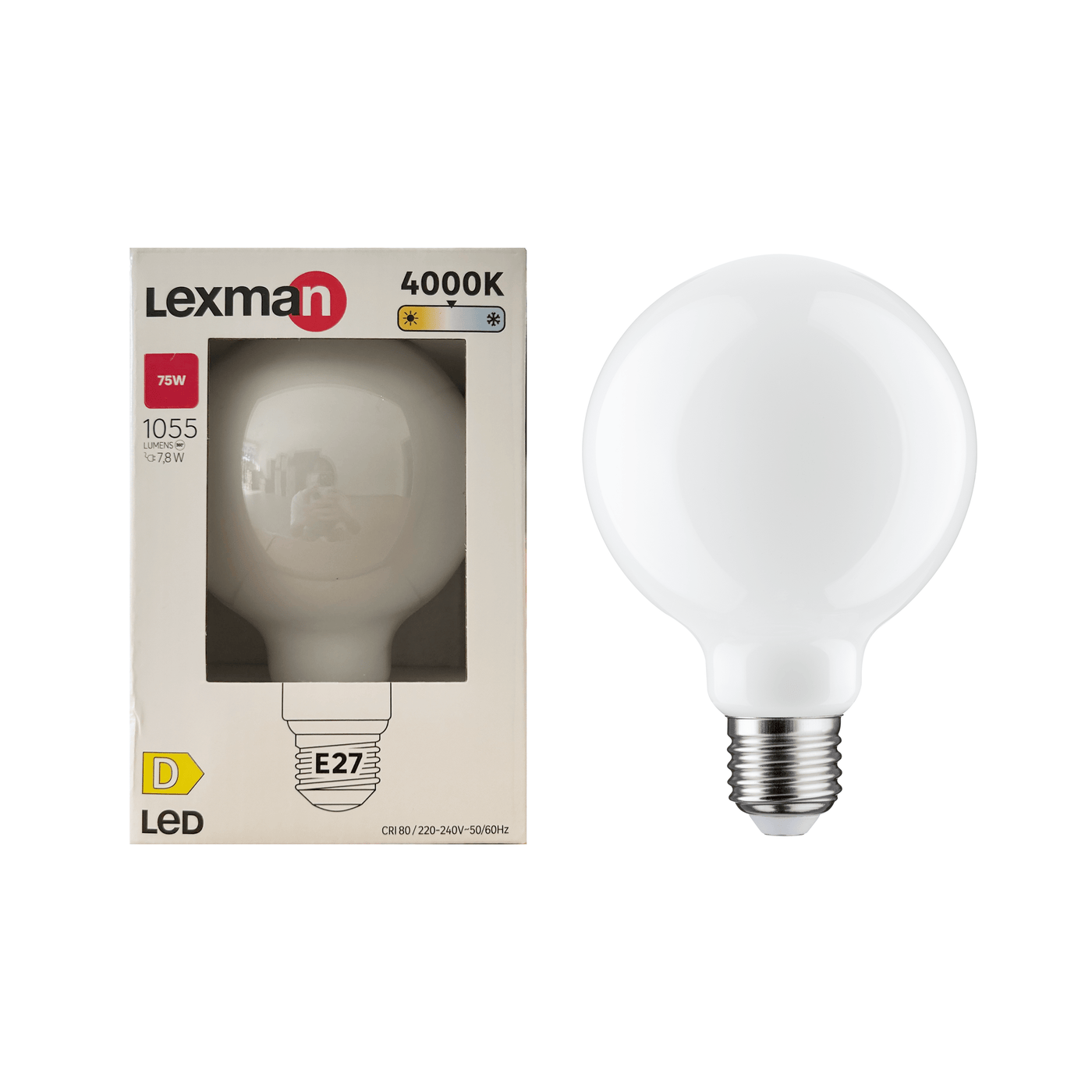 Bricocenter LED BULB E27=80W GLOBE SMALL FROSTED NATURAL LIGHT