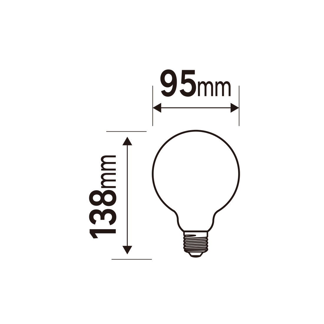 LED BULB E27=75W GLOBE SMALL FROSTED WARM LIGHT