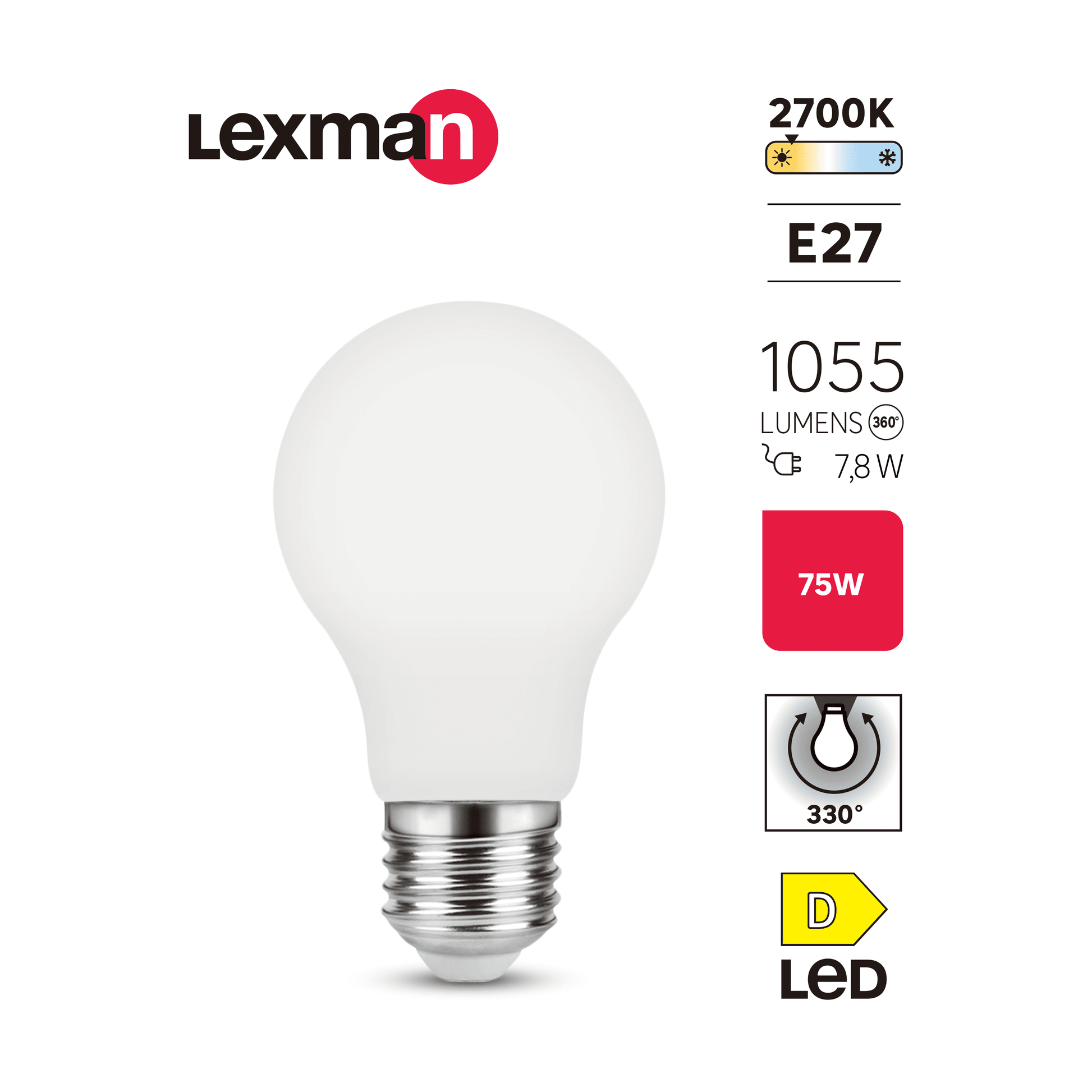 Bricocenter LED BULB E27=75W DROP FROSTED WARM LIGHT