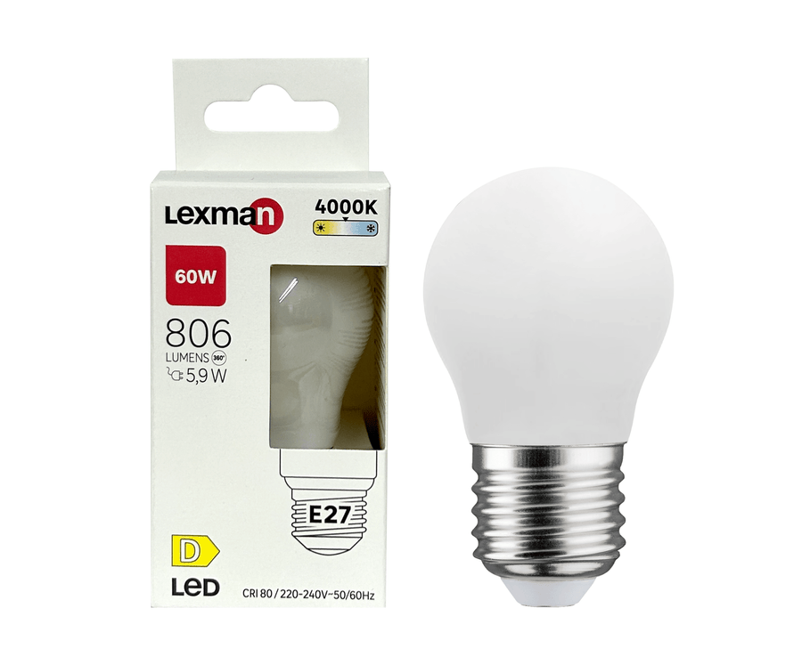 Bricocenter LED BULB E27=60W FROSTED SPHERE NATURAL LIGHT