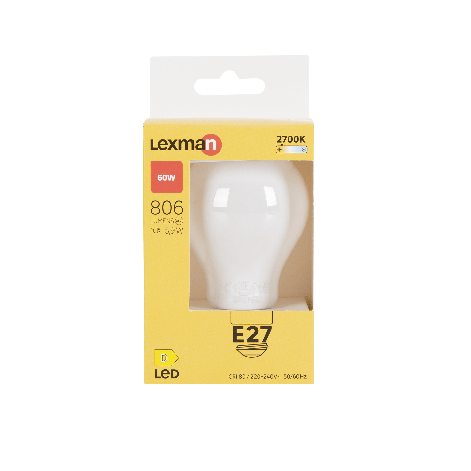Bricocenter LED BULB E27=60W DROP FROSTED WARM LIGHT