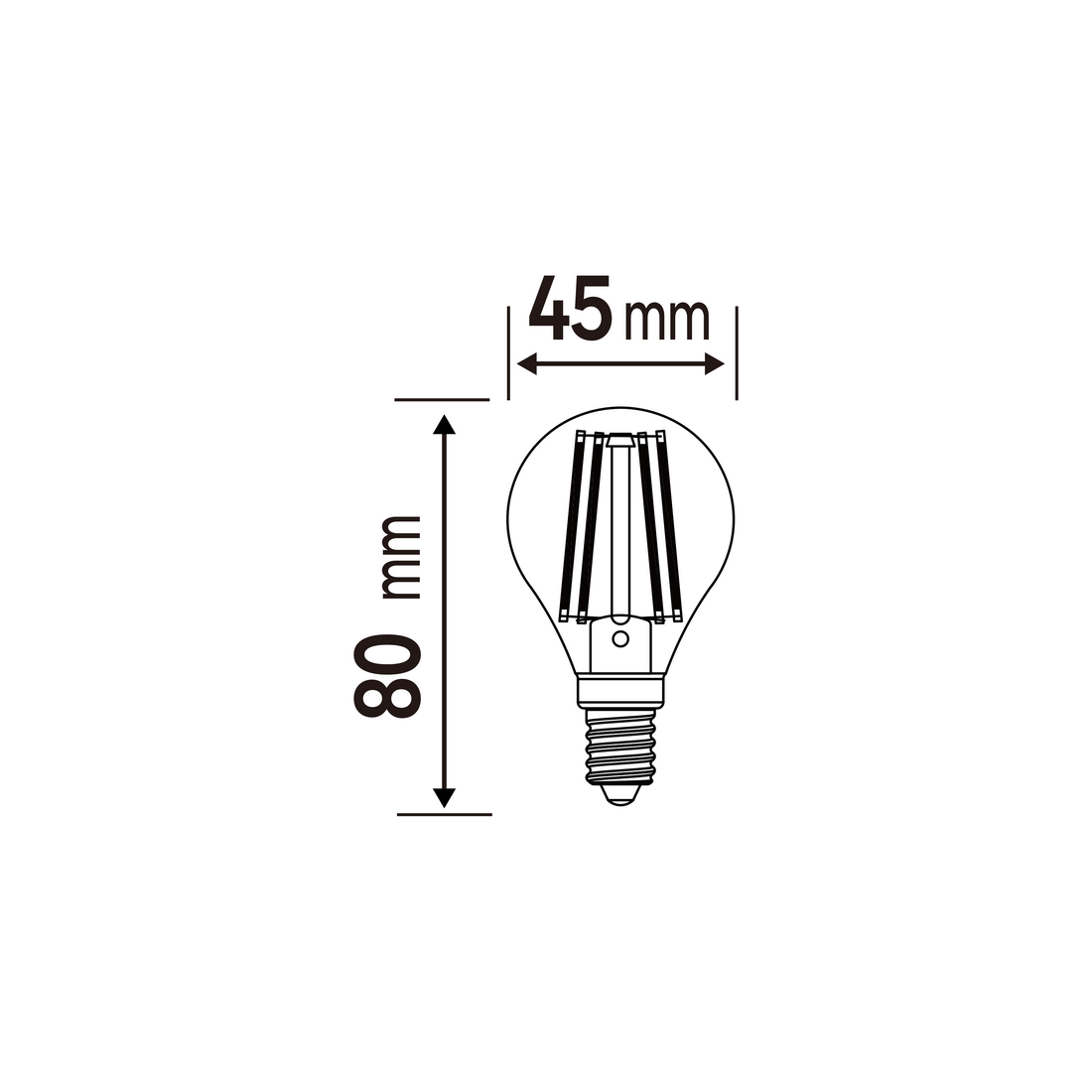 3 LED BULBS E14=60W TRANSPARENT SPHERE NATURAL LIGHT