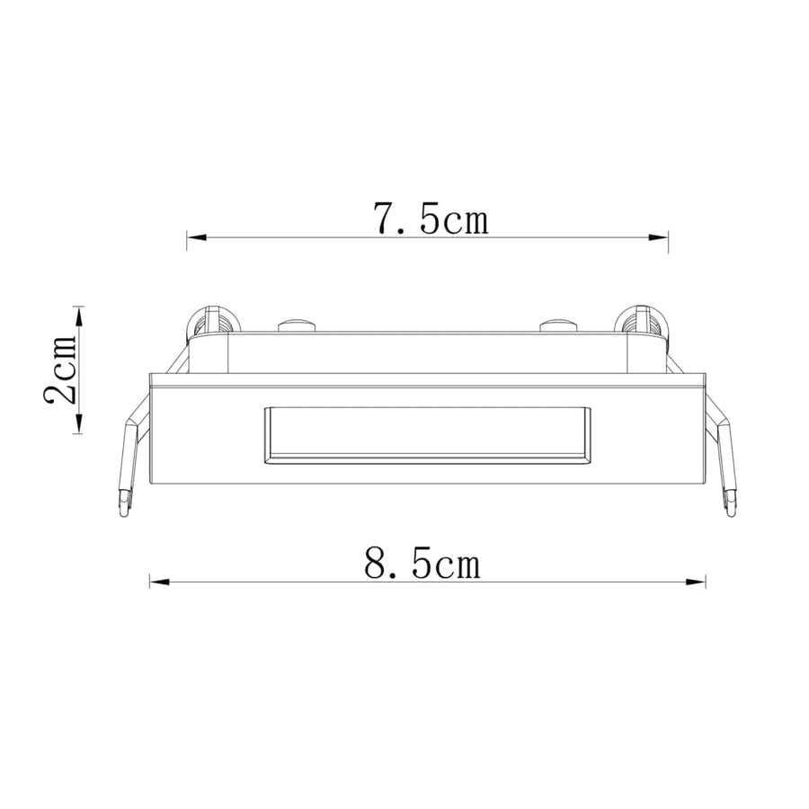 Bricocenter RECESSED SPOTLIGHT EXTRAFLAT ALUMINIUM WHITE 8.5X8.5CM LED 5.5W CCT DIMMABLE IP44
