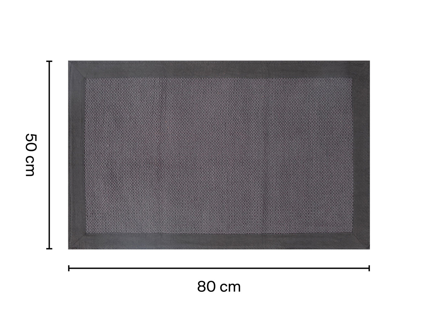 50X80CM DARK GREY COTTON PLAIN MAT