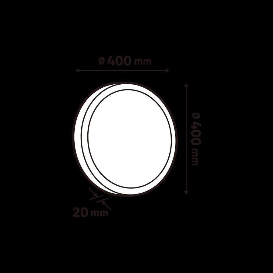 Bricocenter SANOA ALUMINIUM CEILING LIGHT WHITE 40X2CM LED 28W CCT DIMMABLE IP44