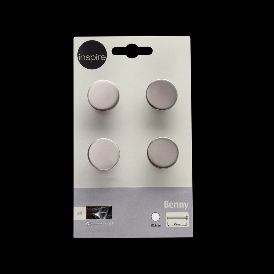 Bricocenter 4 BENNY KNOBS D 25 MM IN POLISHED BRUSHED NICKEL