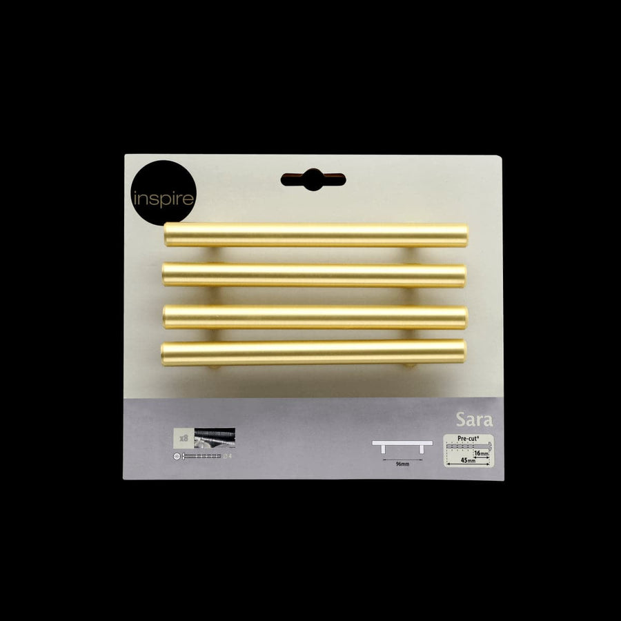 Bricocenter 4 SARA HANDLES WITH 96 MM SPACING IN MATT BRUSHED BRASS