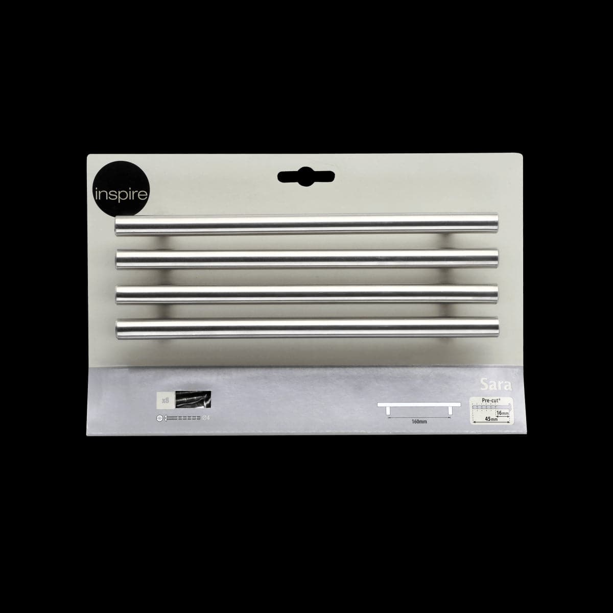 4 SARA HANDLES WITH 160 MM SPACING IN POLISHED BRUSHED NICKEL - best price from Maltashopper.com BR410007498