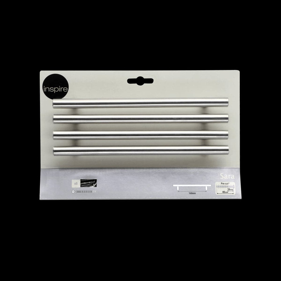 4 SARA HANDLES WITH 160 MM SPACING IN POLISHED BRUSHED NICKEL - best price from Maltashopper.com BR410007498