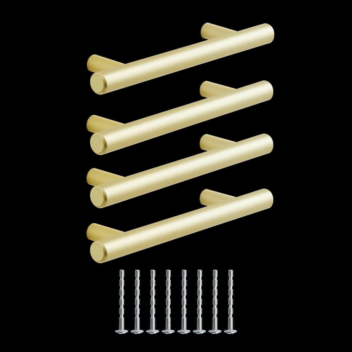 4 SARA HANDLES WITH 96 MM SPACING IN MATT BRUSHED BRASS - best price from Maltashopper.com BR410007473