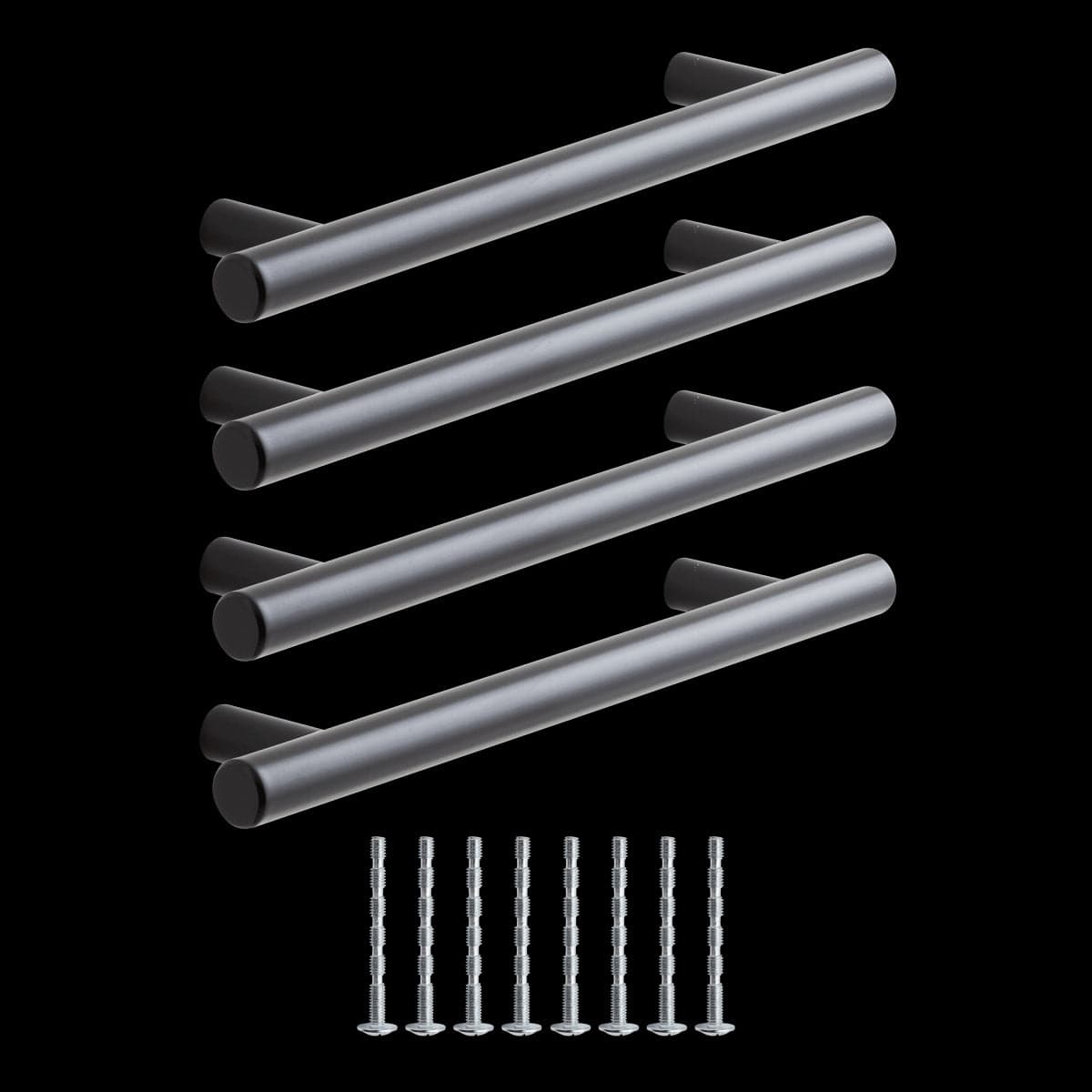 4 SARA HANDLES WITH 128 MM SPACING IN MATT BLACK METAL - best price from Maltashopper.com BR410007467