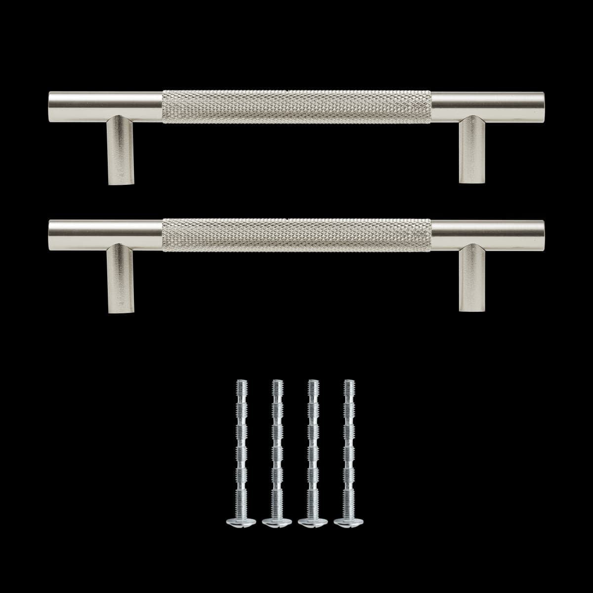 2 AXEL HANDLES WITH 128 MM CENTRE DISTANCE IN POLISHED BRUSHED NICKEL - best price from Maltashopper.com BR410007462