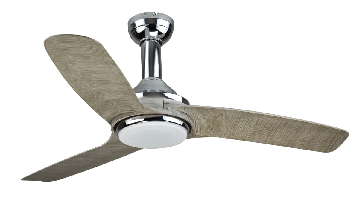 Bricocenter GANDIA CEILING FAN 3 BLADES D132 CCT DIMM METAL CHROME AND GREY PLASTIC