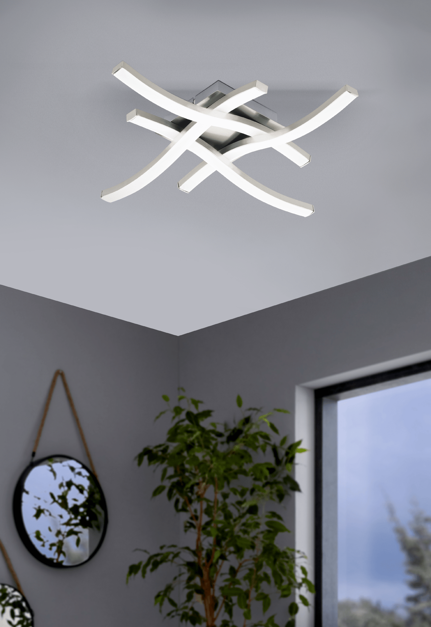 Bricocenter CABEZAS ALUMINIUM CEILING LAMP NICKEL 44X44XK7,5CM LED 4X5W NATURAL LIGHT