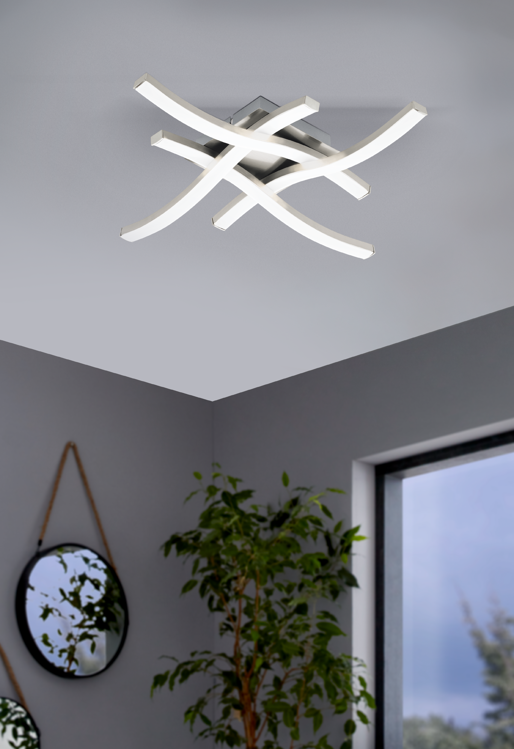 CABEZAS ALUMINIUM CEILING LAMP NICKEL 44X44XK7,5CM LED 4X5W NATURAL LIGHT - best price from Maltashopper.com BR420007330