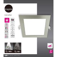 EXTRAFLAT NIKEL SATIN FINISHED 15.5x15.5CM LED REFLECTOR 1500LM CCT DIMMERABLE IP44 - Premium Single recessed spotlights from Bricocenter - Just €25.99! Shop now at Maltashopper.com