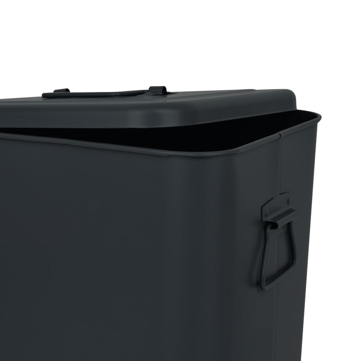 BLACK METAL DUSTBIN LT 26 WITH LID - best price from Maltashopper.com BR470004987