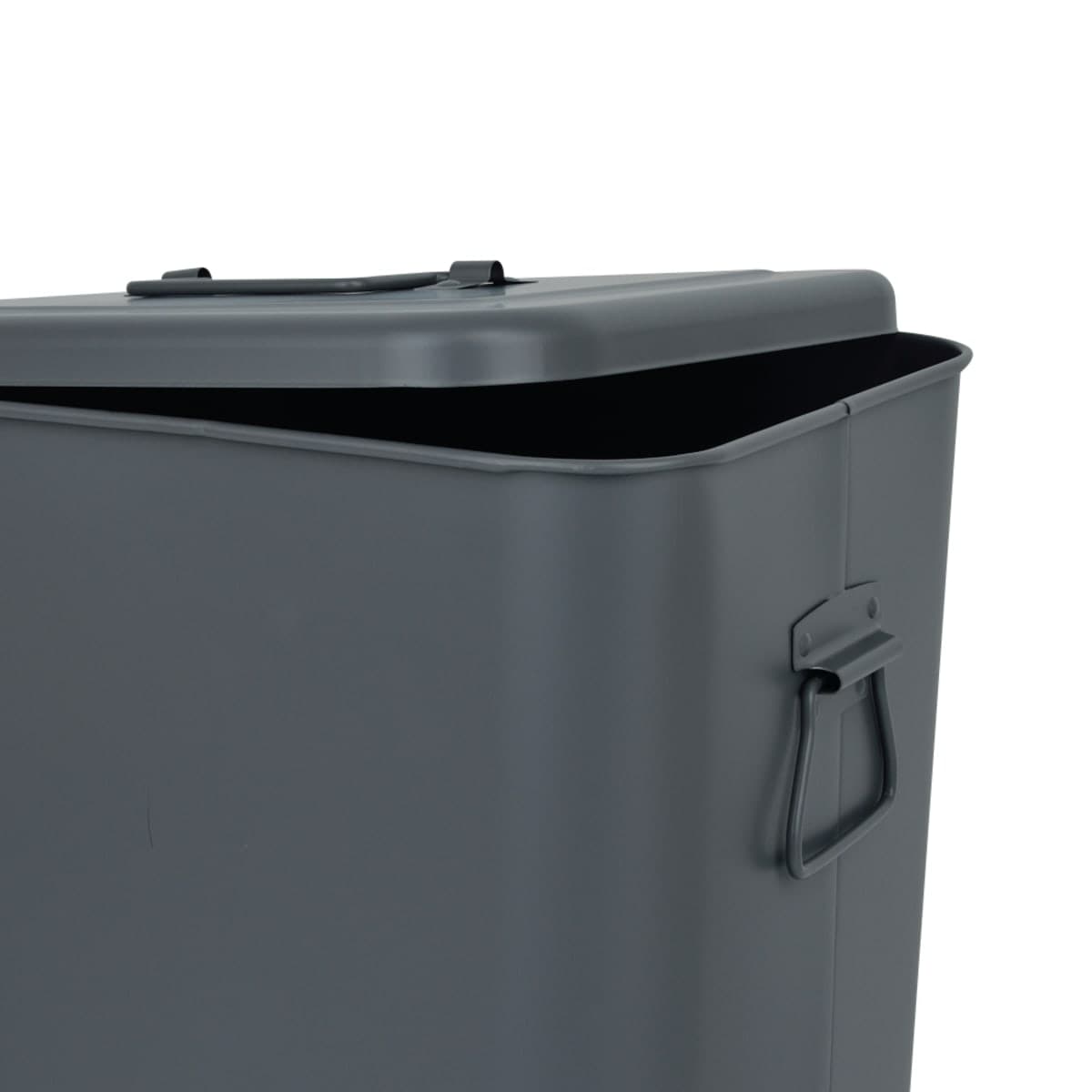 GREY METAL DUSTBIN LT 26 WITH LID - best price from Maltashopper.com BR470004988