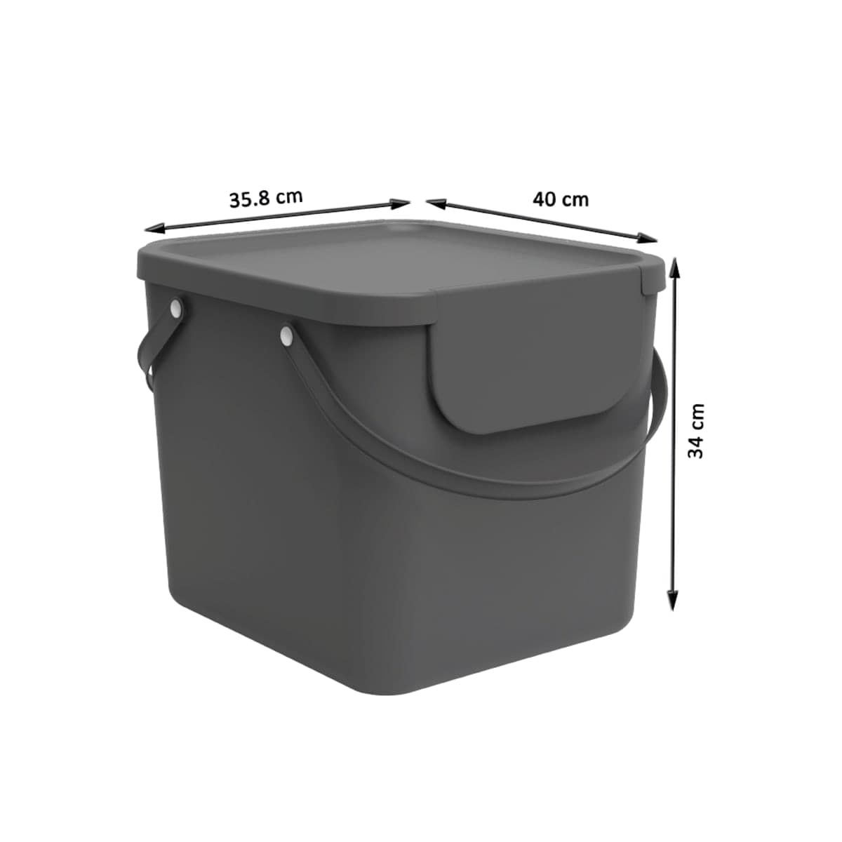 SELECTIVE DUSTBIN 40L - DELINIA -TRENDY GREY - PLASTIC - best price from Maltashopper.com BR410007626