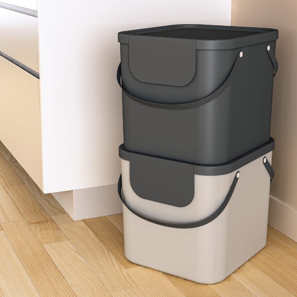 SELECTIVE DUSTBIN 40L - DELINIA -TRENDY TAUPE - PLASTIC - best price from Maltashopper.com BR410007627