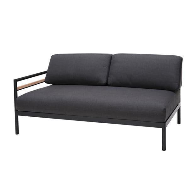 HANNA Lounge bench black H 59 x W 150.9 x D 77.2 cm - best price from Maltashopper.com CS668381