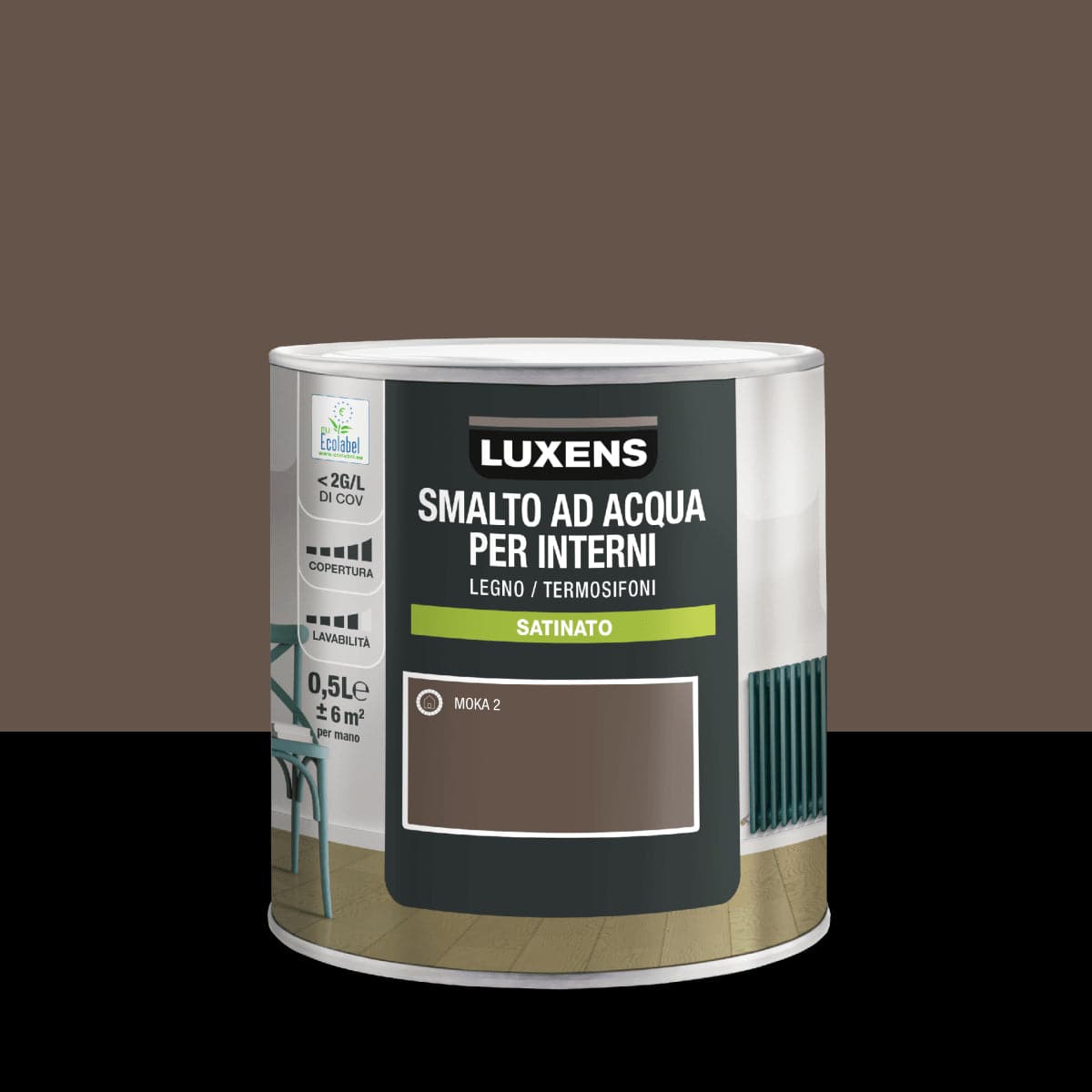 LUXENS MOKA 2 SATIN INTERIOR ENAMEL 500 ML