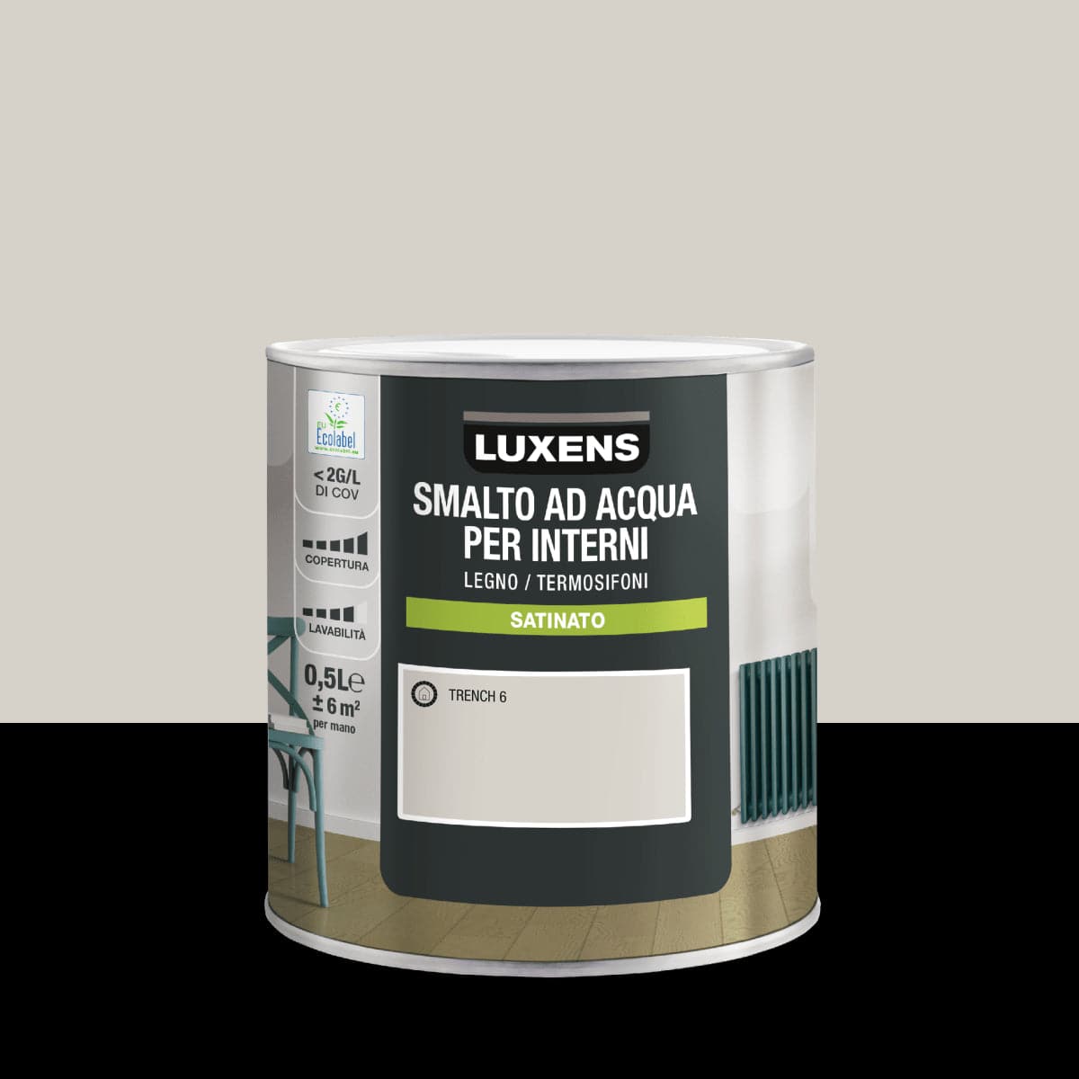 Bricocenter LUXENS TRENCH 6 SATIN INTERIOR ENAMEL 500 ML