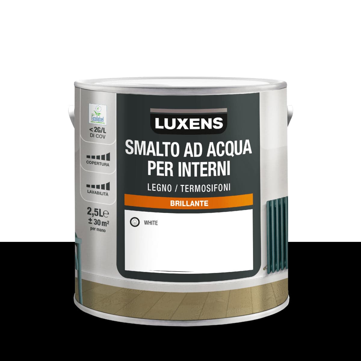 LUXENS BRILLIANT WHITE WATER-BASED INTERIOR ENAMEL 2.5 L