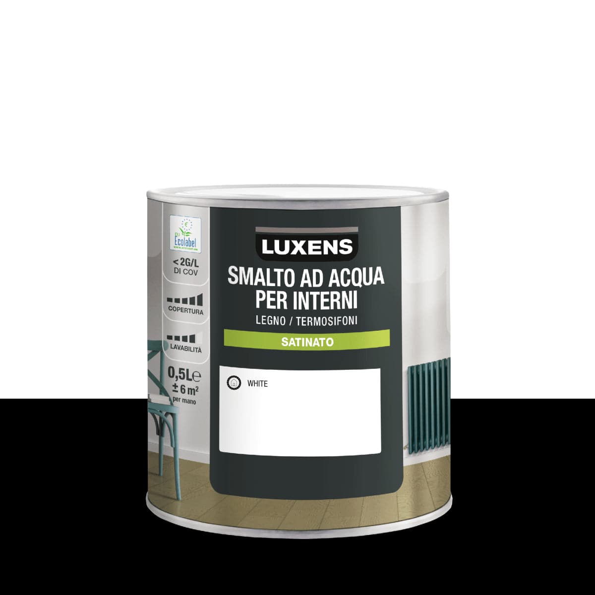 Bricocenter LUXENS SATIN WHITE INTERIOR WATER ENAMEL 500 ML