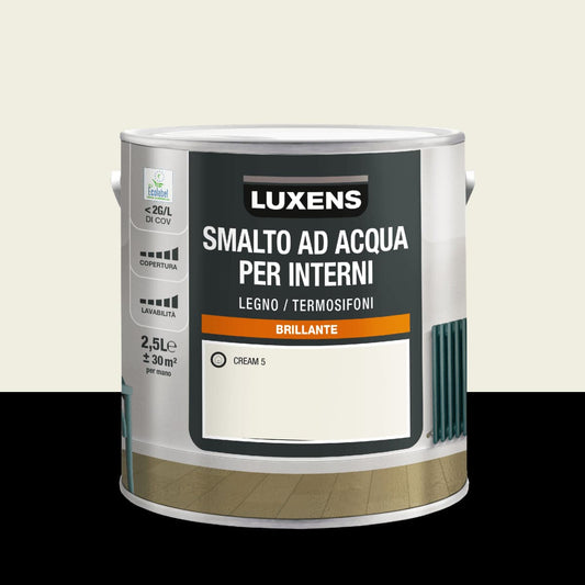 LUXENS CREAM 5 BRILLIANT 2.5 L WATER-BASED INTERIOR ENAMEL