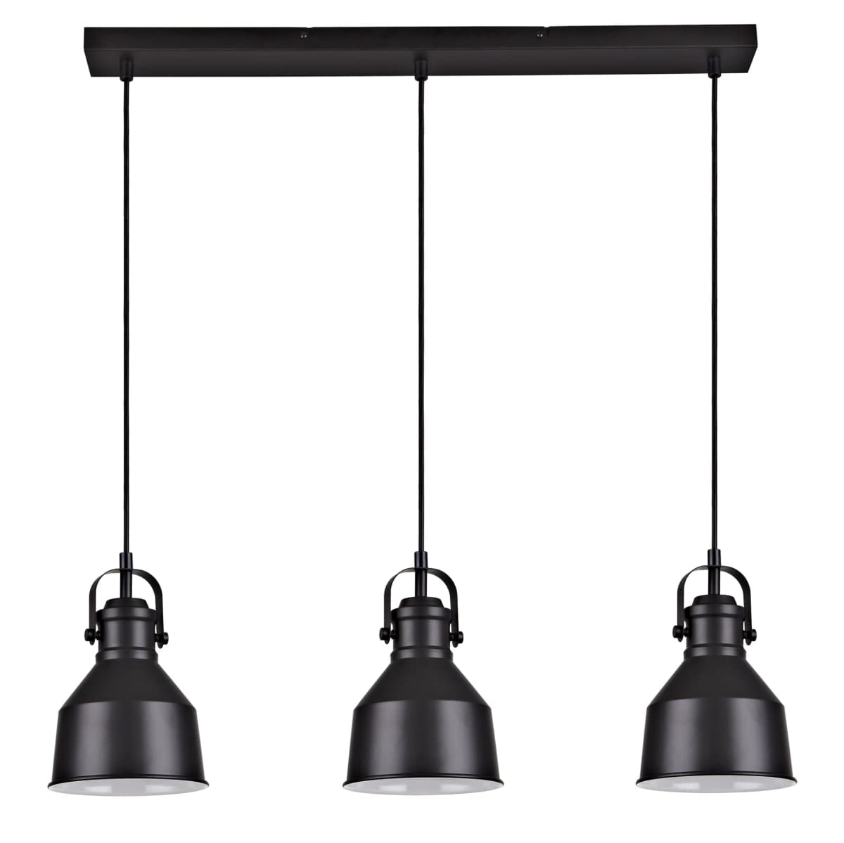 EZIO BLACK METAL CHANDELIER 76X15.5X12CM 3XE27=60W - best price from Maltashopper.com BR420008164