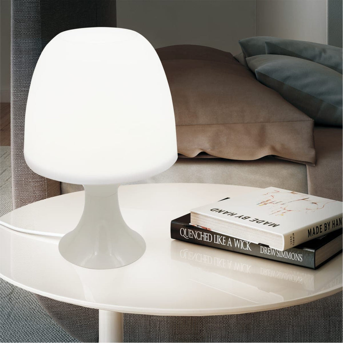 GUACAMOLE TABLE LAMP WHITE AND BEIGE H24 LED 2.5W - best price from Maltashopper.com BR420007714